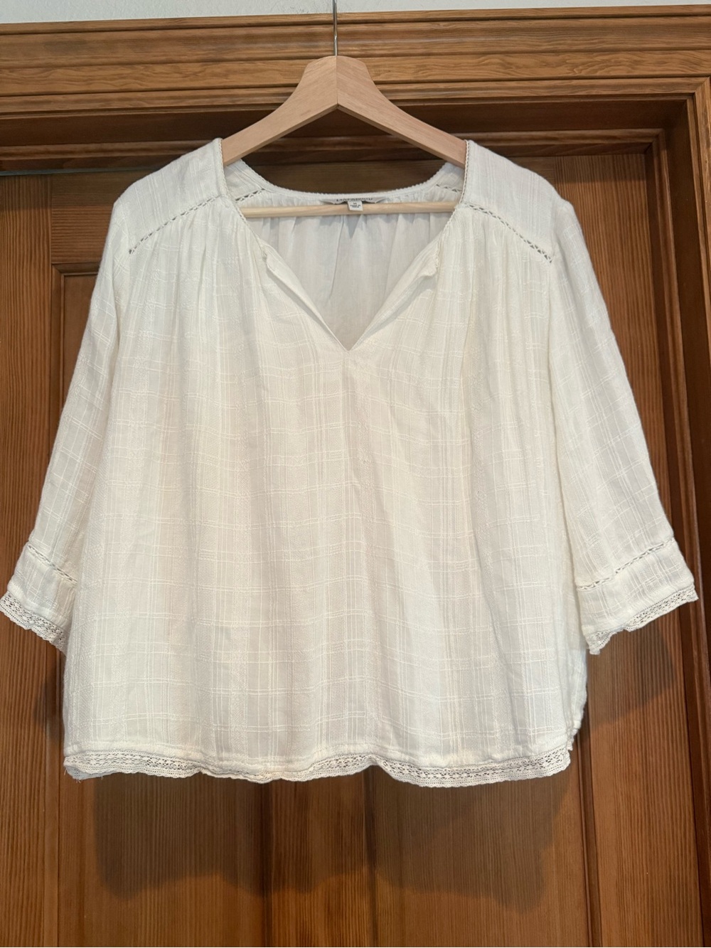 Liverpool Cream Gauze Peasant Tunic Top